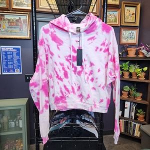 SAVVI NWT Kaylee Mid Hoodie Fuchsia Tie Dye M